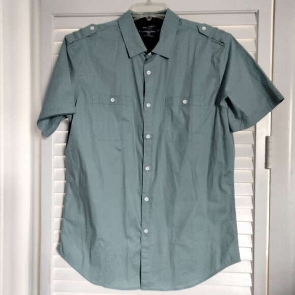 Paper Denim and cloth blue shirt with shoulder tabs size large - Picture 1 of 5